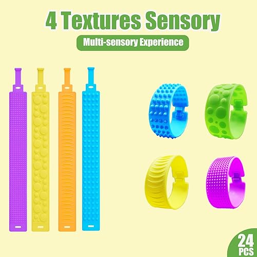Miniatura 12 de Pulsera sensorial de juguetes sensoriales para niños, 12 pulseras sensoriales para niños, niñas, mujeres, adultos con autismo, TDAH, artículos
