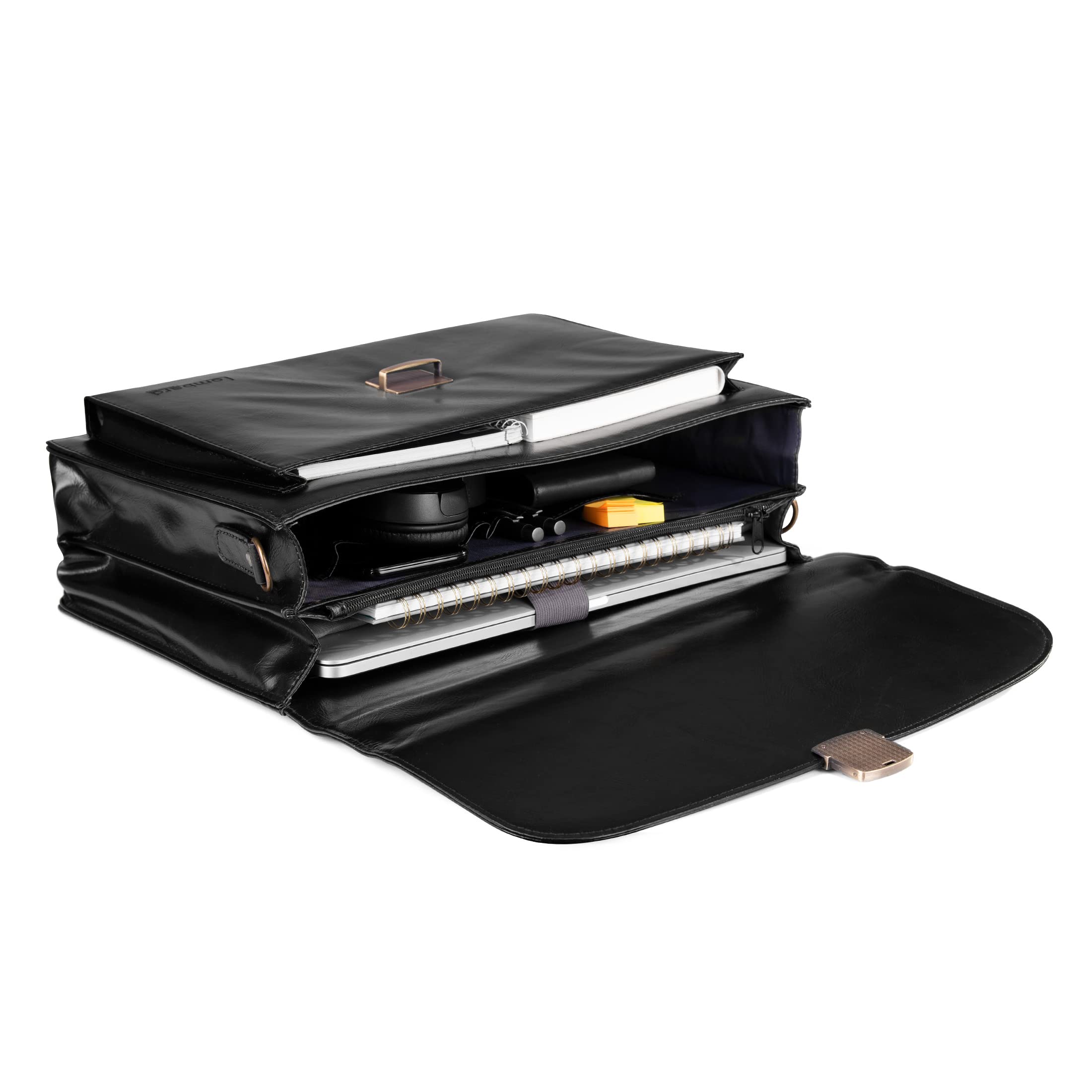 Sacoche Porte-Documents en bandoulière - pour Ordinateur Portable - Style Business - PU Imitation Cuir
