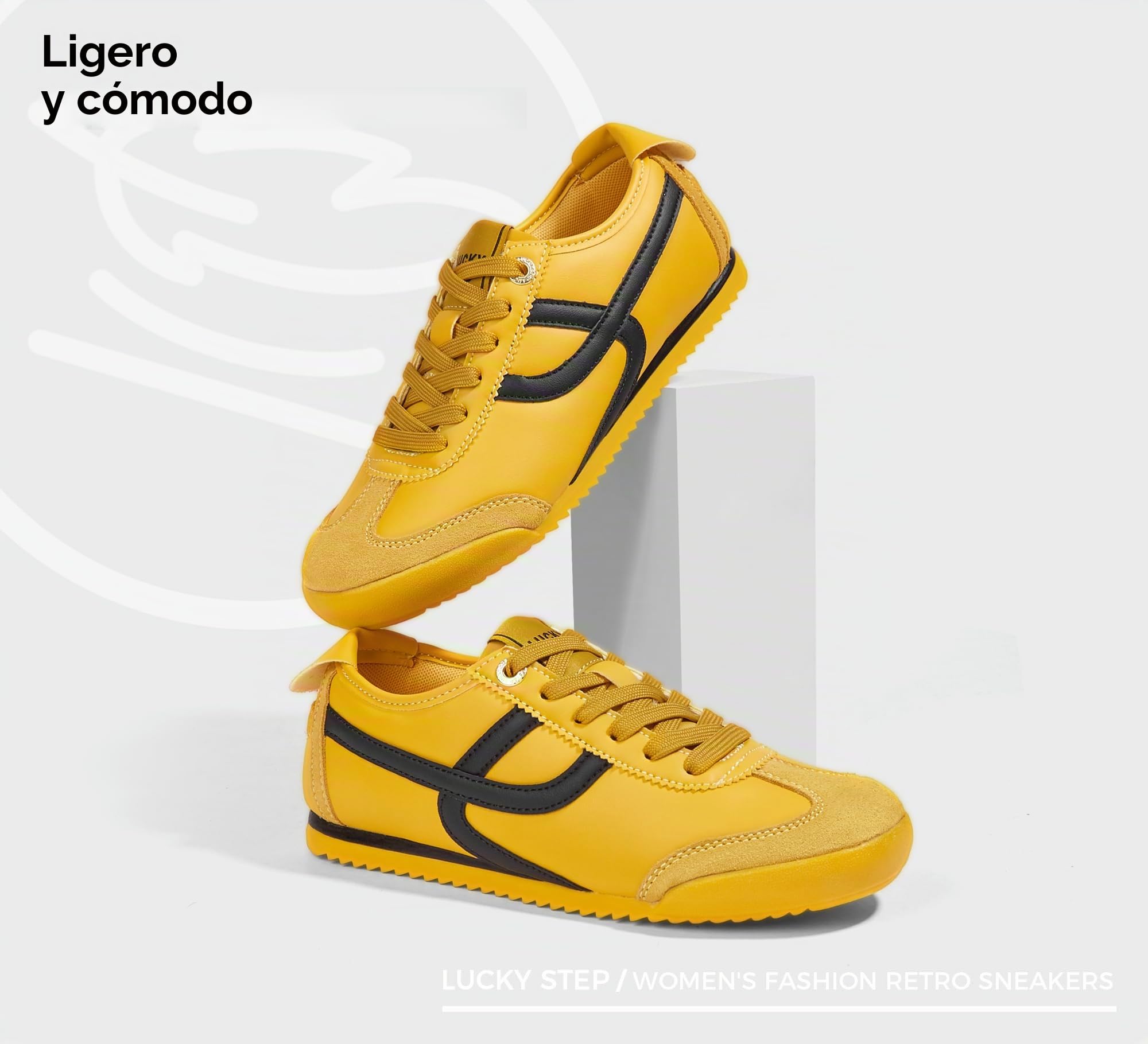 LUCKY STEP Zapatillas Ligeras Retro para Mujer - Diseño de Suela Fina Flexible y Malla Transpirable, Zapatos de Ocio para Caminar por la Ciudad y Hacer Deporte | Zapatillas ligeras para caminar, tenis, gimnasio, entrenamiento, clásicas, cómodas