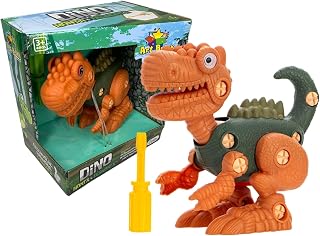 Dinossauro Monta Desmonta Com Ferramenta Brinquedo Infantil Marrom