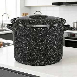 21.5 Quart Water Bath Canner, Large Enamel Canning Pot with Rack, Food Grade Canning Supplies for Jam, Salsa, Pickles & Homemade Preserves