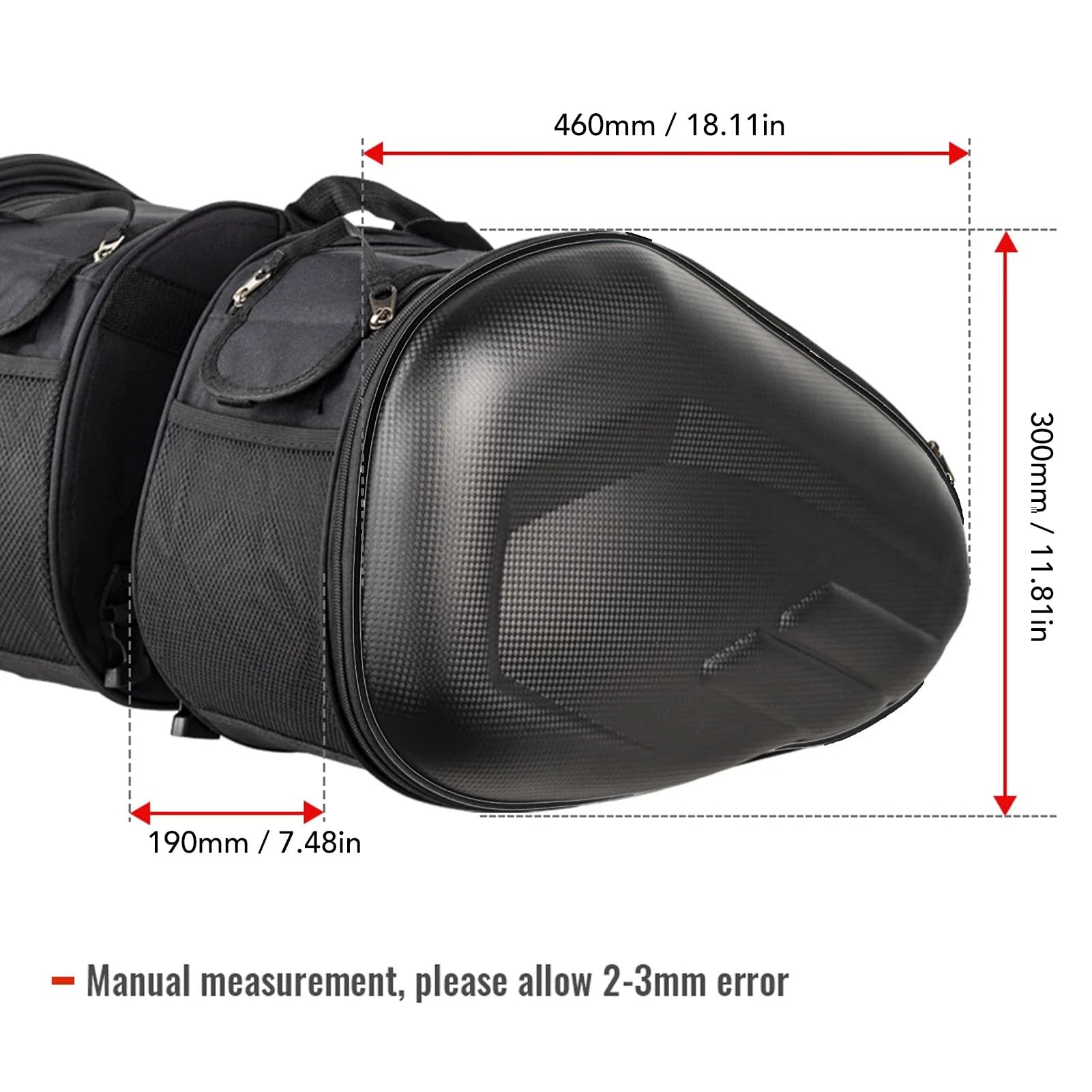 Fabater Sakwy Motocyklowe, 36L do 58L Torby Podsiodłowe o Zwiększonej Pojemności Motocykle, Odpinana Torba na bagaż Motocyklowy Boczna Torba Motocyklowa, Uniwersalne Akcesoria