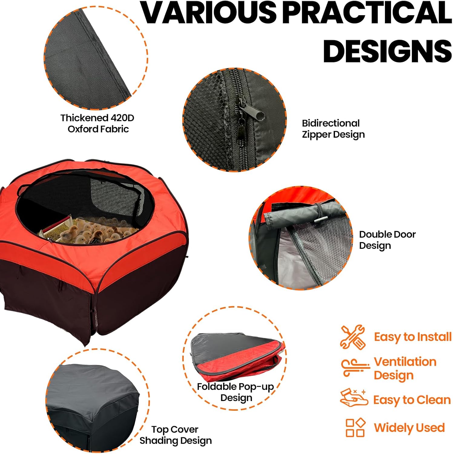 Brooder Box for Chickens with Timer-Controlled Chick Heating Pad - Chicken Feeder and Waterer Set for Chicks Indoor Accommodates Up to 20 Chicks - Ideal for Winter Chickens, Ducks, Geese, Quails