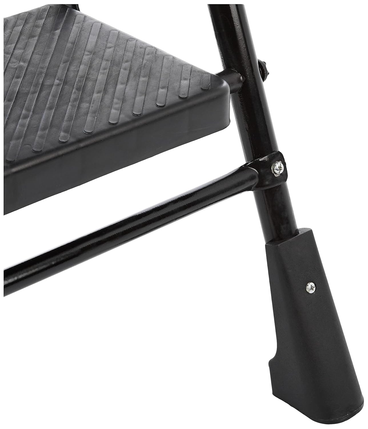 Diwali Sale Amazon Basics Clamber-Foldable Step Ladder, Safety-Clutch Lock, Ribbed Steps, Knee Guard, Non-Marring Pvc Shoes, 3 Steps (Steel, Black&Amp;Orange, Iron&Amp;Plastic)