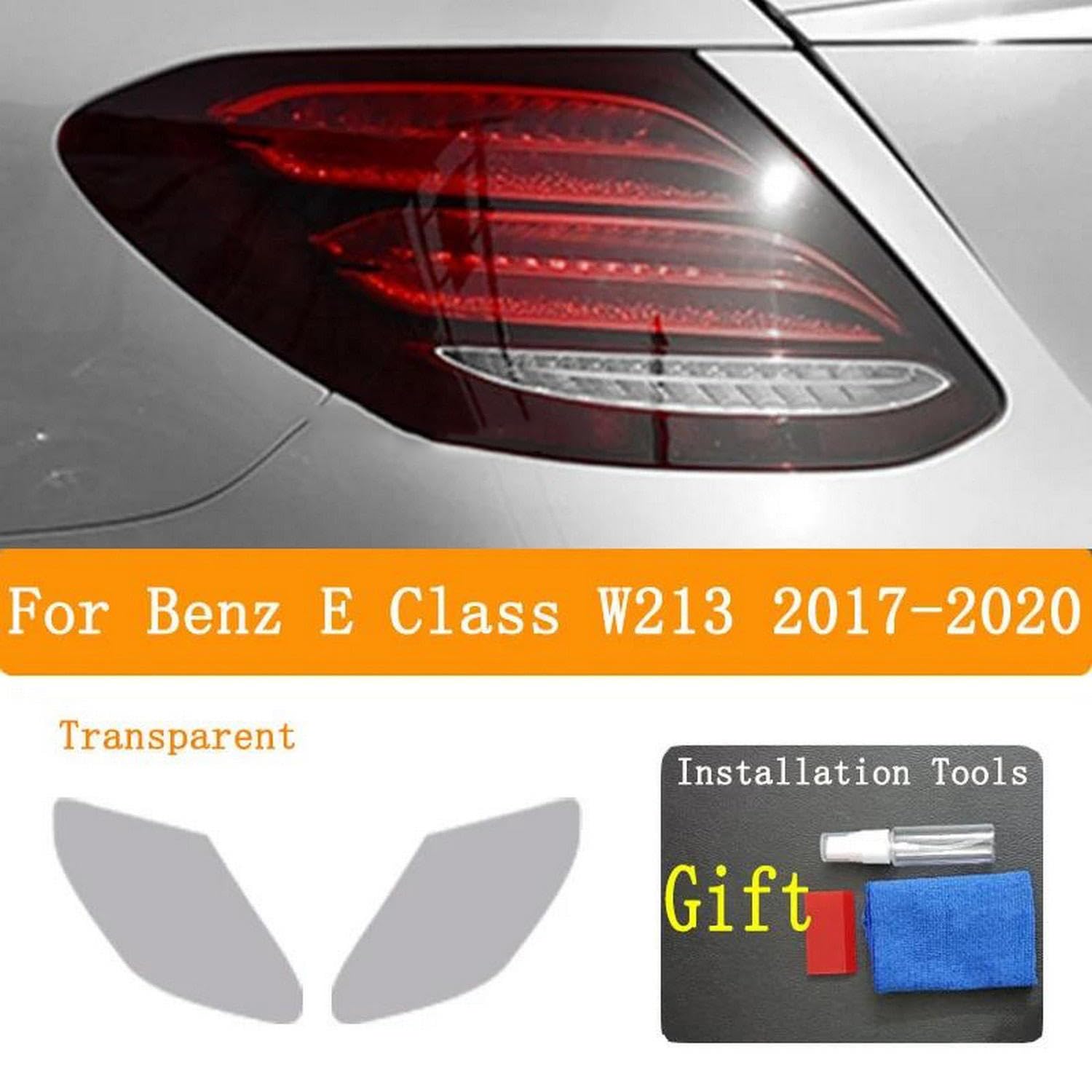 Reflektor samochodowy tylne światło folia ochronna reflektor winyl renowacja przezroczysta czarna naklejka, do Benz klasy E 2021-obecny