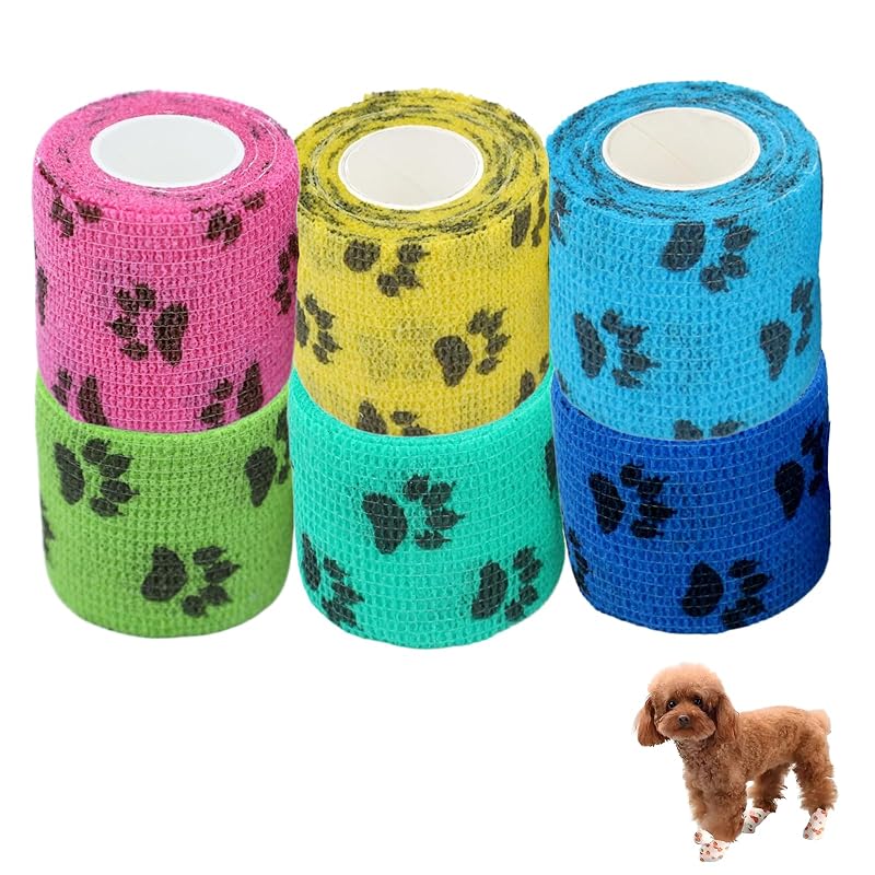 Botas descartáveis para cães pequenos com fechamento ajustável PetJoyHaven, Larga 5,08 cm (Claw), pacote com 6
