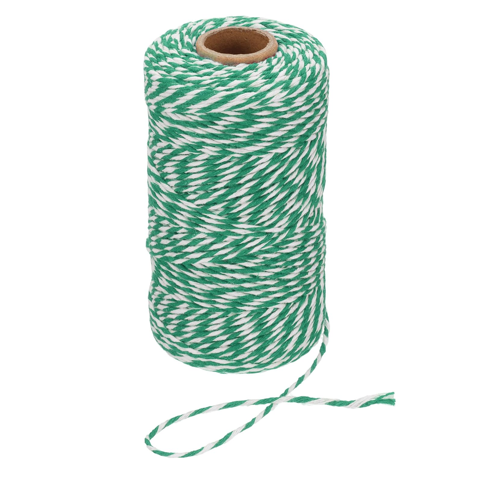 PATIKIL 100m Butcher String Twine, 2mm Cotton Bakers Decorative Twine String Rope Cord for Gift Wrapping Arts Crafts Party Kitchen Gardening, Green White