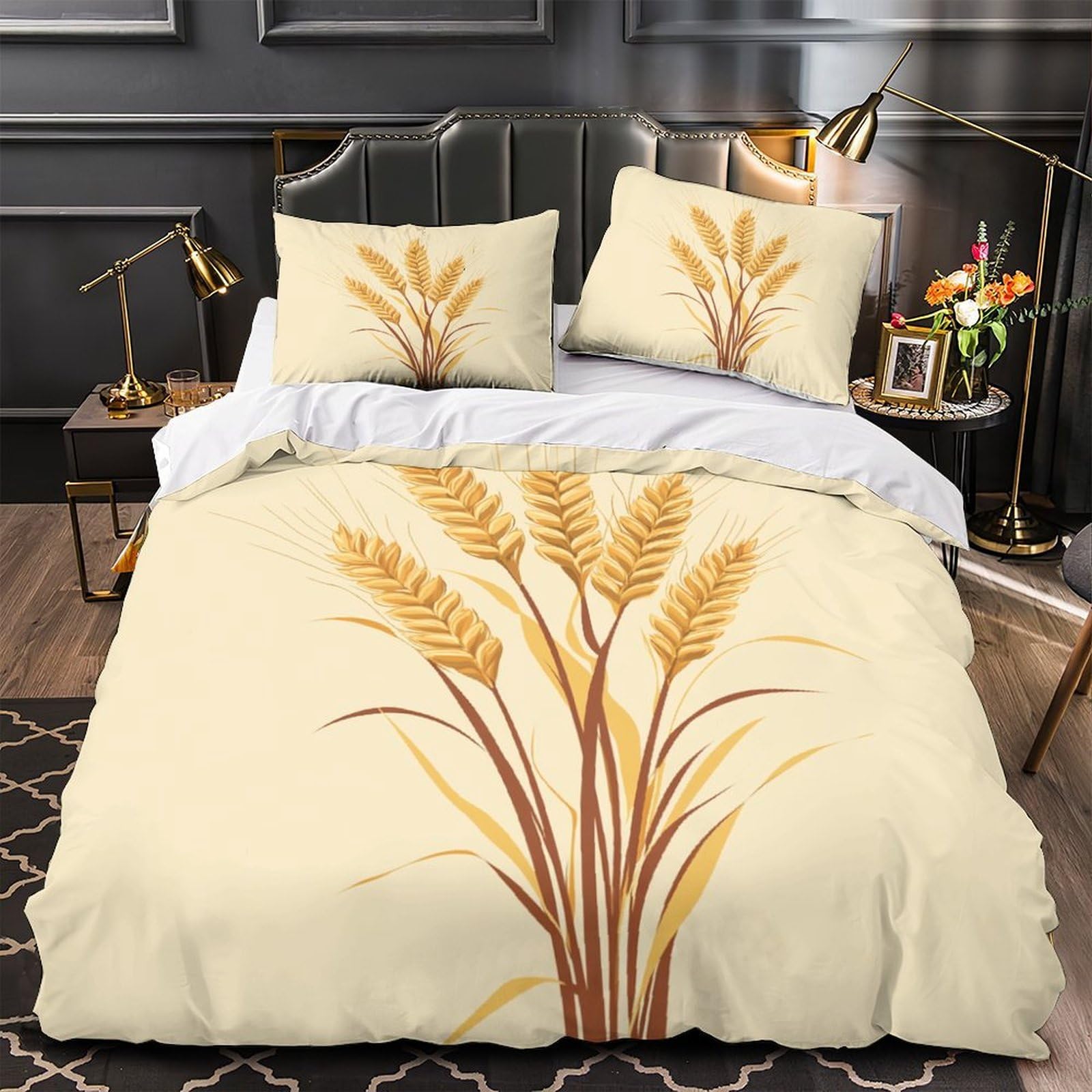 Housse de couette nature blé 3D pour créer une ambiance de chambre cocooning