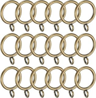PATIKIL 1 Inch Inner Dia Curtain Rod Rings with Eyelets, 18 Pcs Metal Drapery Ring for Curtain Rods Hoop Pins, Bronze Tone