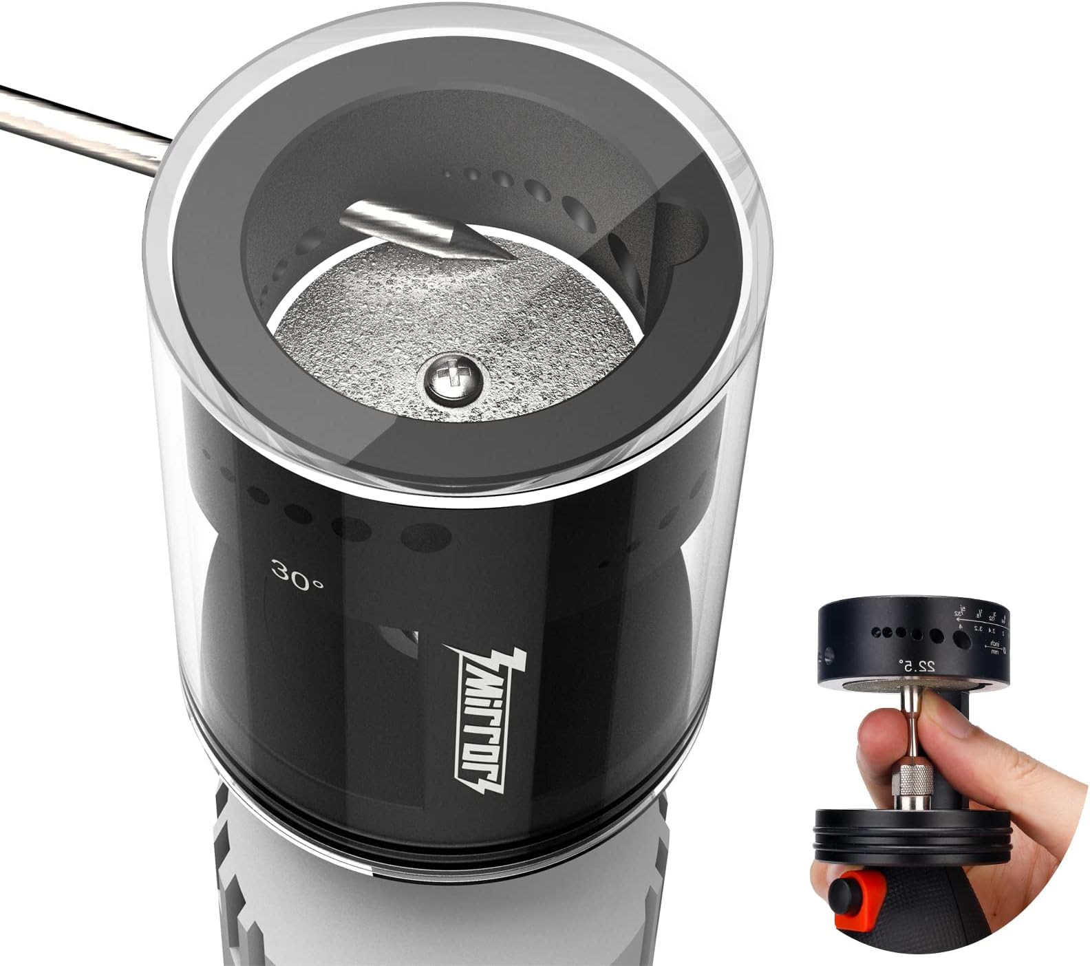 Buy 3mirrors ALUMINUM Tungsten Electrode Sharpener Grinder TIG Welding Upgrade Variable Speed Rotary Tool 24 Guides W Dust Cover Cut Off Slot Multi Angle Offsets 5 Pro Diamond Wheels 2 Cnc Mandrels