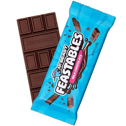 Miniatura 3 de New Feastables Beast Bar - Barra de chocolate con leche con mantequilla de maní, chocolate con leche y almendras, chocolate con leche (3 barras)