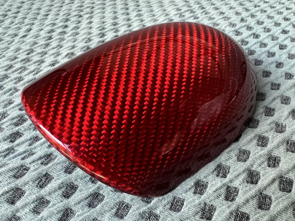 アバルト リアルカーボン ブーストメーター カバー リング レッド左