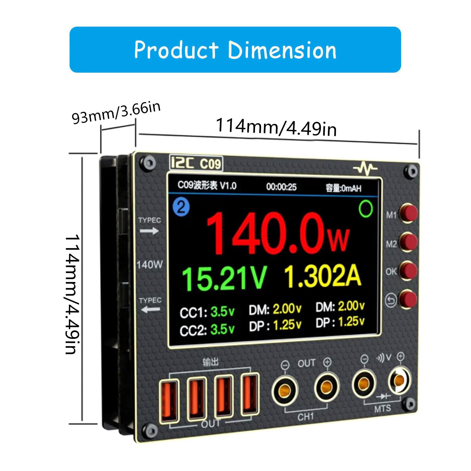 Industrie Multimeter für die elektronische Diagnose, 0–40 V, Doppelkanalmessung, 0, 01 s Dioden Scan Fähigkeit, hochpräzises Schaltkreis Diagnose Tool