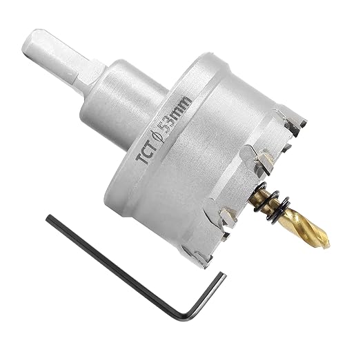 Miniatura 2 de Sierra perforadora de metal de 2-18 pulgadas  2.087 in, cortador de agujeros con punta de carburo de tungsteno con broca piloto chapada en titanio,