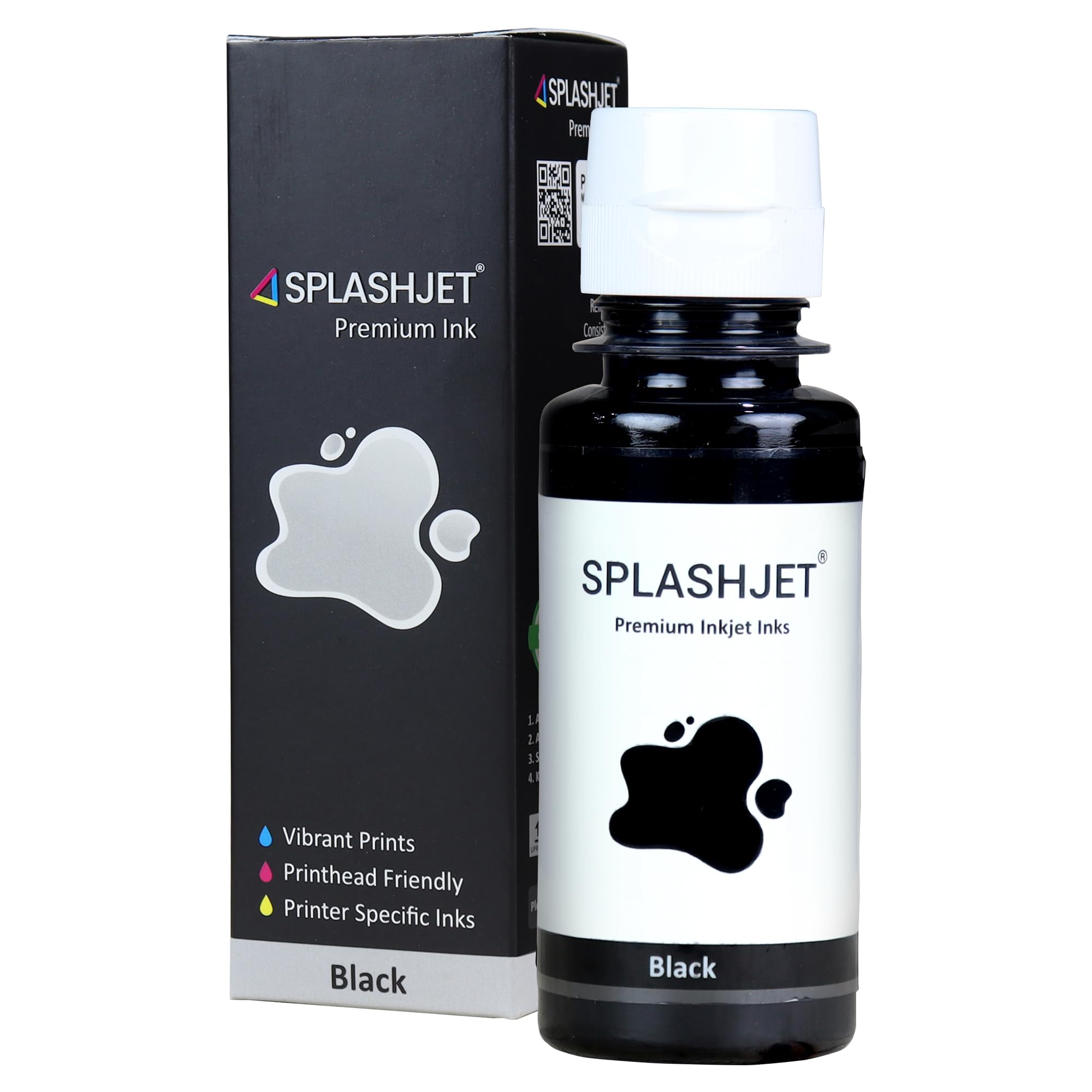 Splashjet HP GT51 Compatible Refill Ink for GT 5810, 5820, 5821, 310, 315, 319, 415, 419, 410 Printer - (90gm x 1 Black) Bottle - 505284