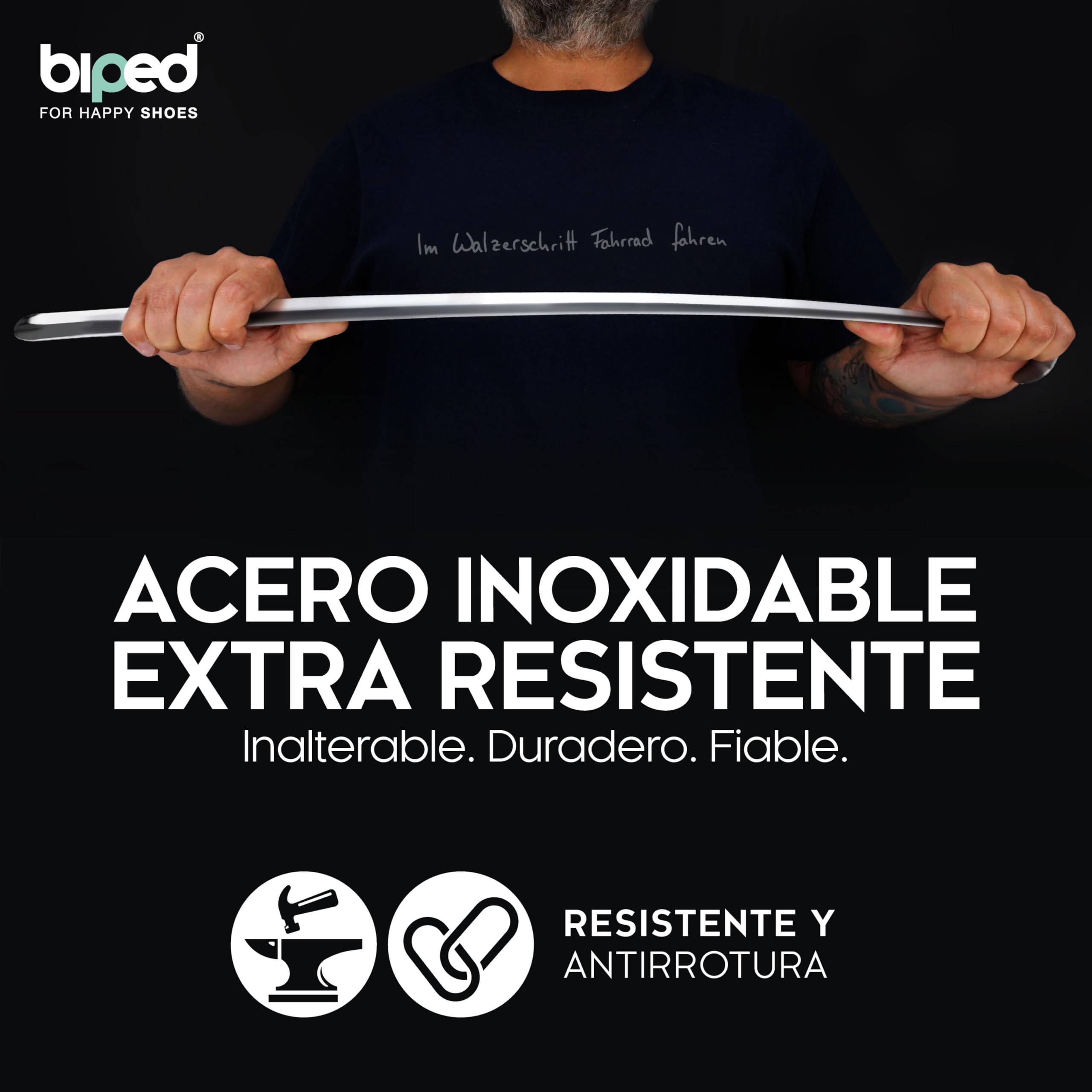 Calzador de metal largo 70 cm acero inoxidable con gancho extra resistente