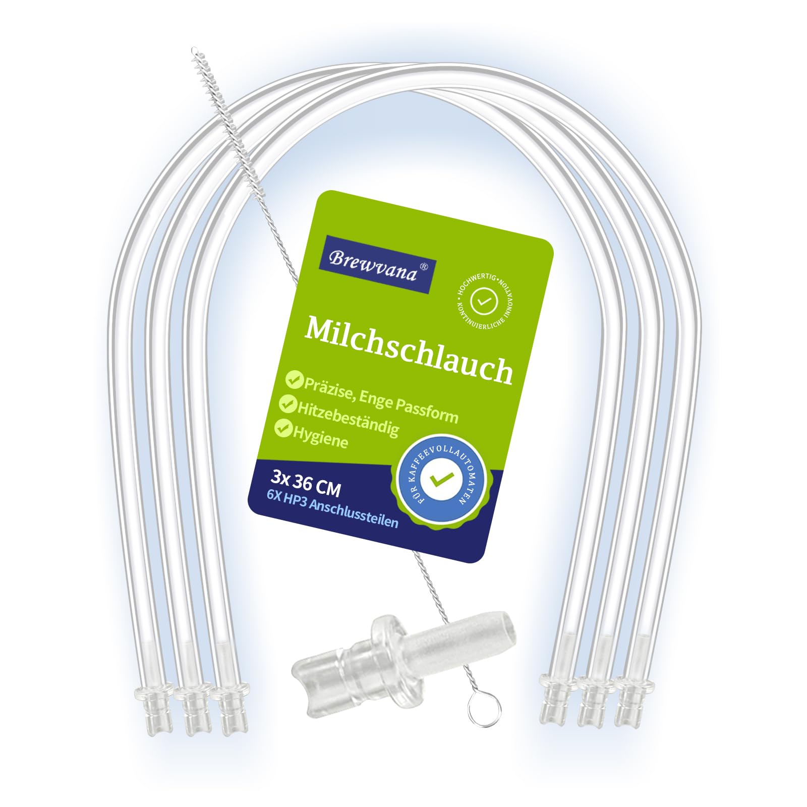 3x Milchschlauch Set, 6x HP3 Anschlussteilen für Kaffeevollautomaten &kompatibel mit Jura E8 S8 Z8 ENA Impressa und Giga Serie Kaffeevollautomat Milchsystem（Mit Reinigungsbürste）