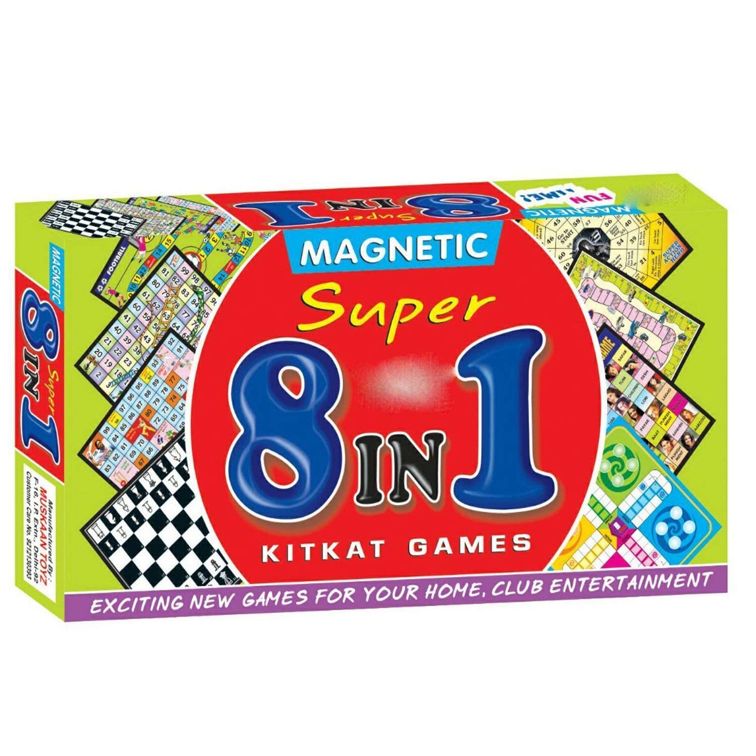 Mayank & Company 8 in 1 Magnetic Board Game Chess, Ludo, Cricket, mask Man, Bike Race, Snake& ladders, Indian Idol and Football Board Game Party & Fun Games