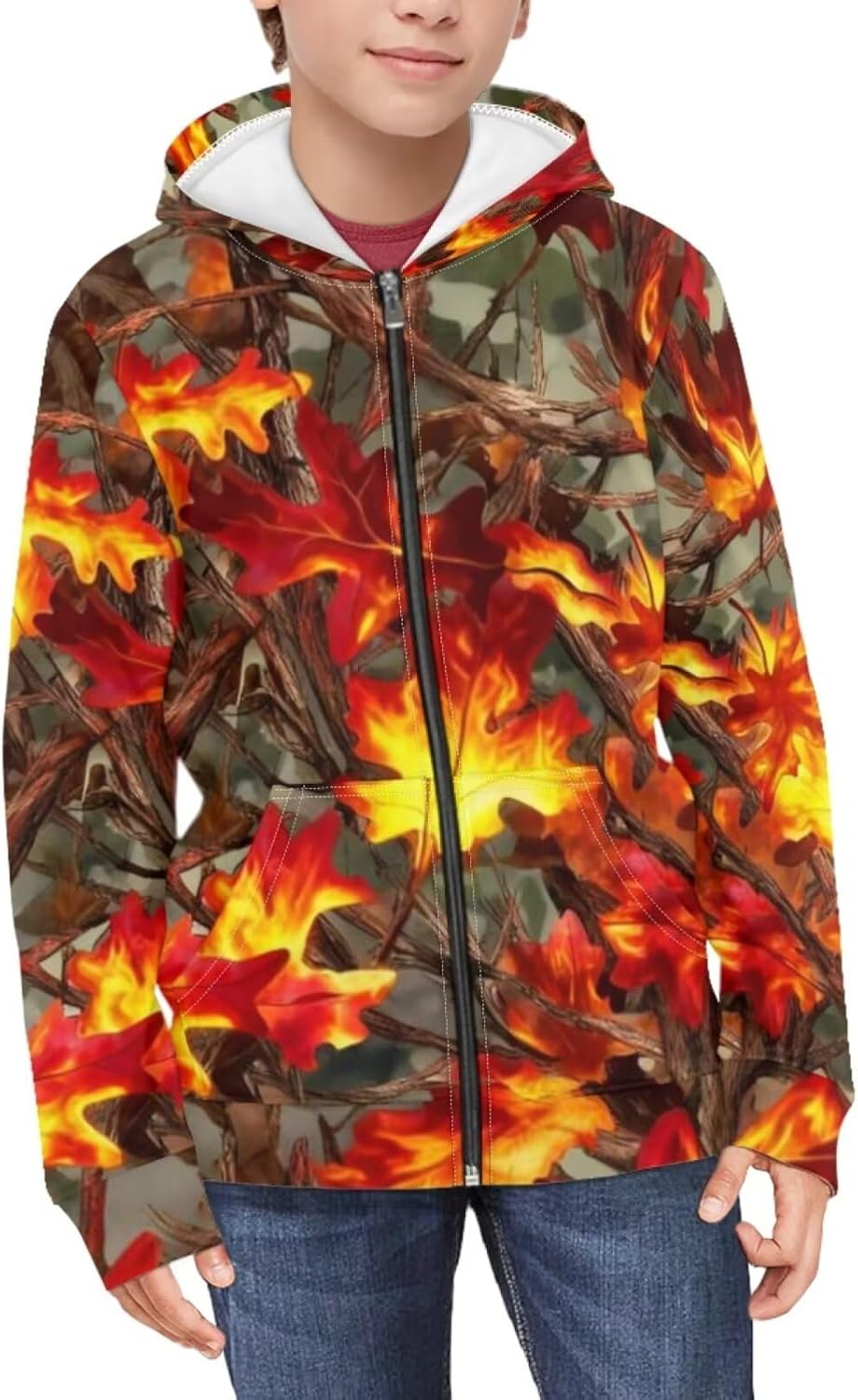 Boy Zip Up Hoodie Size 6-16 Years Old Soft Long Sleeve Sweatshirts for Teens Casual Jackets with Hood