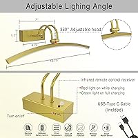 Vista 8 de PAIHOME Luz de imagen para pared, funciona con pilas, luz magnética recargable con sensor de movimiento inteligente, control remoto regulable