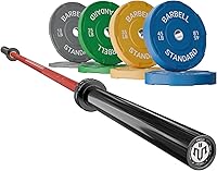 Vista 16 de Mikolo - Barra olímpica de 7 pies, barra para levantamiento y potencia de pesas de 45 lb, barra olímpica para capacidad de 1500 lb, barra