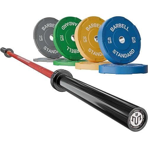 Mikolo 7ft Olympic Barbell, Barbell for Weightlifting and Powerlifting 45lb, Olympic Bar for 1500lbs Capacity, Weight Bar Fit 2” Standard Weights