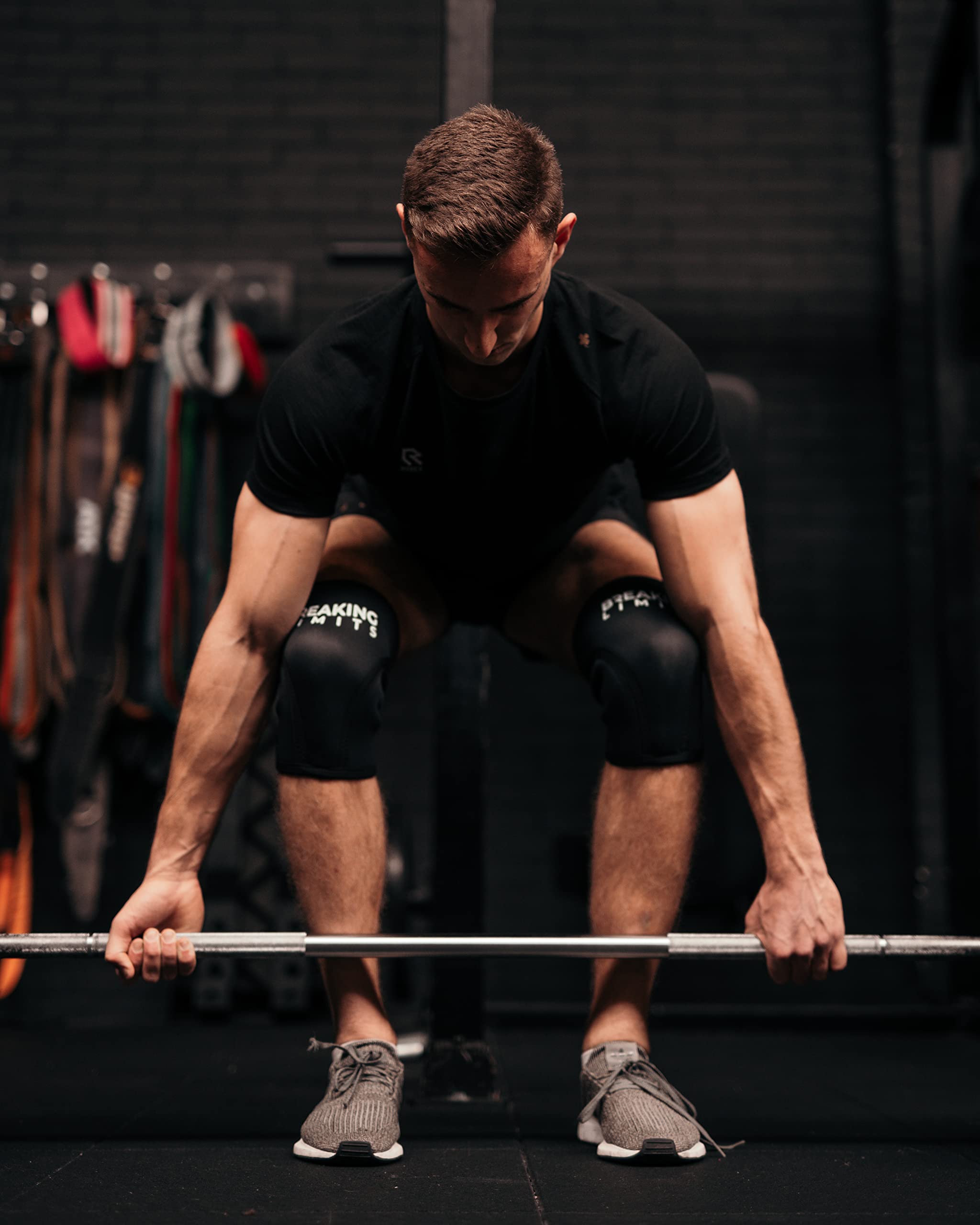 Ginocchiera Powerlifting Neoprene 7 mm M - Ginocchiere Palestra a Compressione per Allenamento Pesi Crossfit Squat