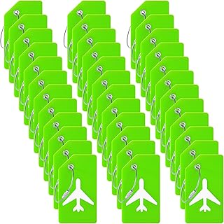 Paterr 36 Pcs Luggage Tags Bulk for Suitcase Silicone Luggage Tags for Cruise Ship Baggage Suitcase Tags Identifier for Quickly Spot Luggage Name Tag with Name ID Card Travel Tags Bag Tag for Luggage