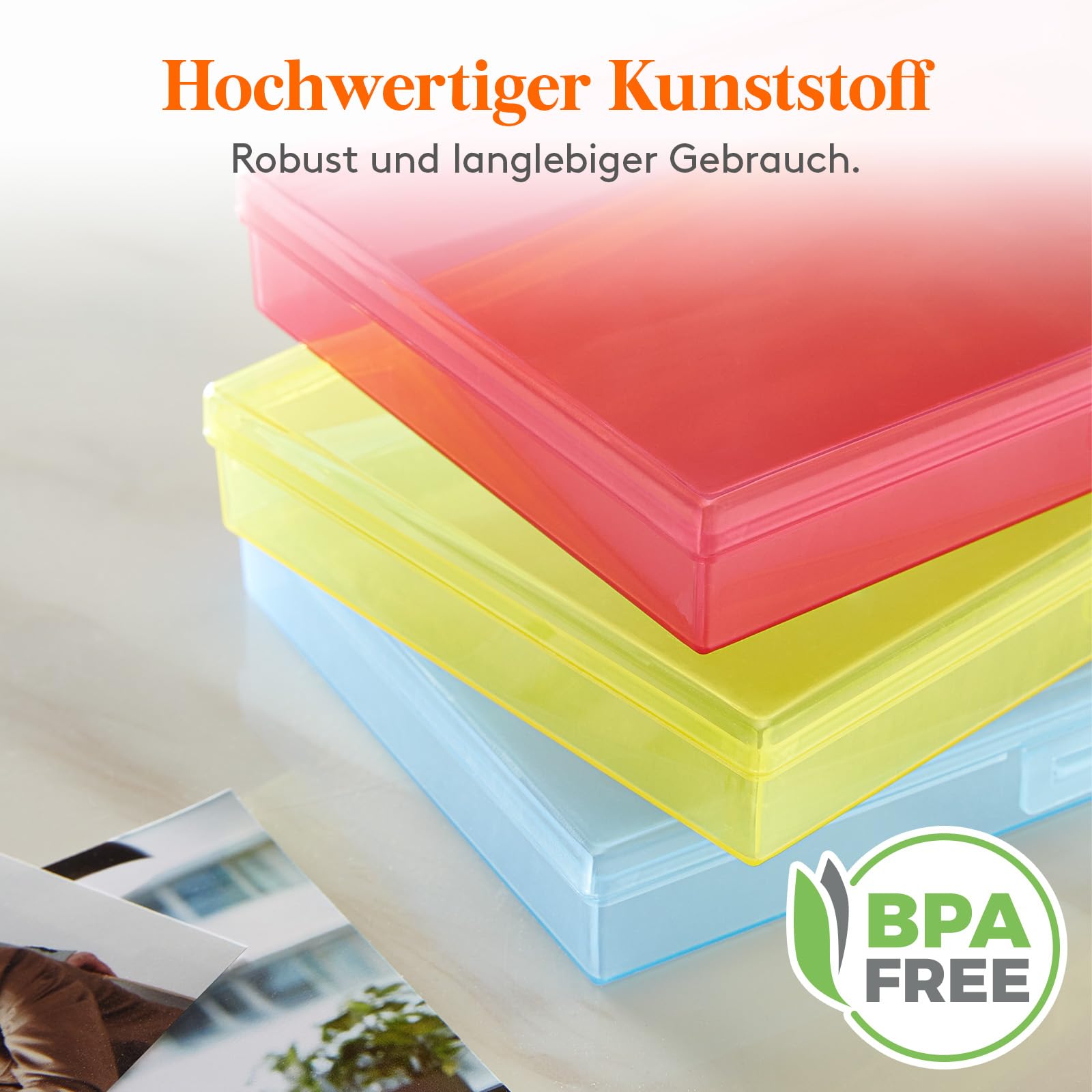 Lifewit Aufbewahrungsbox, 4x6 10x15cm 4R, Foto-Organizer, 18 innere Bildbehälter, mehrfarbige Boxen, Samenaufbewahrung, Basteln, f. Karten, Bilder, Briefmarken, Bürobedarf, m. 1 Blatt Etikettensticker
