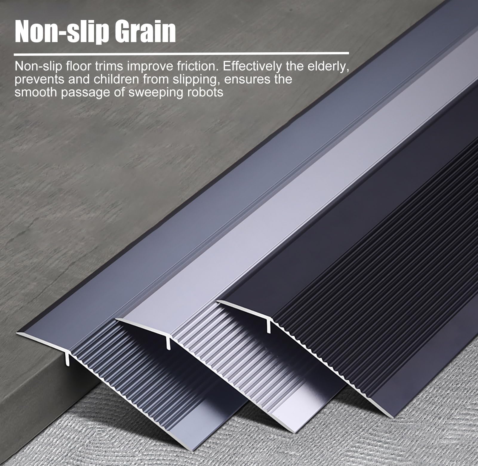 CMYUN Barre de Seuil Bande de Transition Antidérapante en Aluminium de 10cm, Bande de Jonction Moquette-carrelage pour Sols Irréguliers, Réducteur de Seuil de Grande Taille/Garniture de Seuil(Gold)
