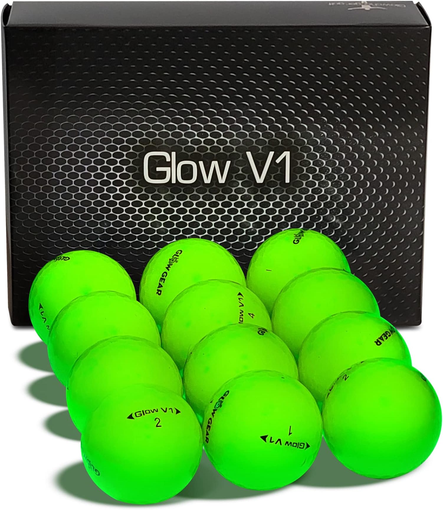 Golf - GlowV1 Night Golf Balls, for Men and Women, Glow in the Dark with Full Compression Core,Ultra Bright Glow,12 or 6 Count Refill Pack Balls only Requires UV Light Source