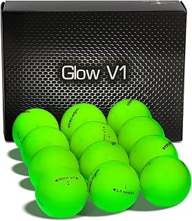 Golf - GlowV1 Night Golf Balls, for Men and Women, Glow in The Dark with Full Compression Core,Ultra Bright Glow,12 or 6 Count Refill Pack Balls only Requires UV Light Source