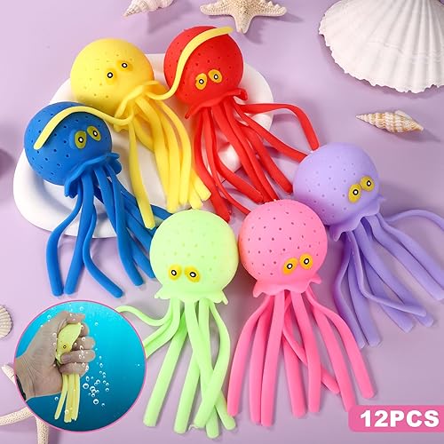 Miniatura 3 de 12 bolas de agua de pulpo, juguetes sensoriales de baño multicolor, lindas bolas de agua flotantes, juguetes de piscina para niños y niñas