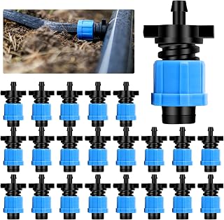 100 Pcs Connectors Drip Tape Fittings Drip Tape Irrigation Kit Irrigation Tubing Connectors Coupling Barbed Locking Fitting 1/4" Barb for 5/8" Drip Tape Sprinkler