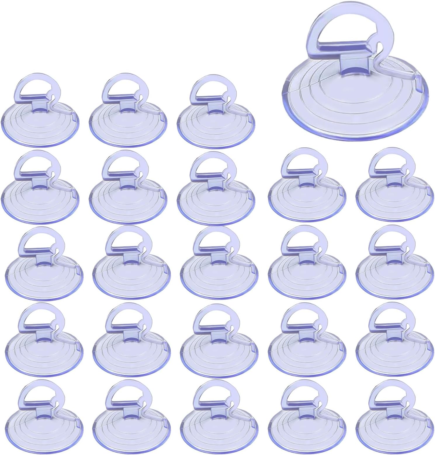 24PCS Car Glass Windshield Sunshade Suction Cups, Powerful Vehicle Window Suction Cups, PVC Sucker Pads with Hooks, Mini Multi-Purpose Pull Ring Adsorption Holder for Bathroom Wall Window Door