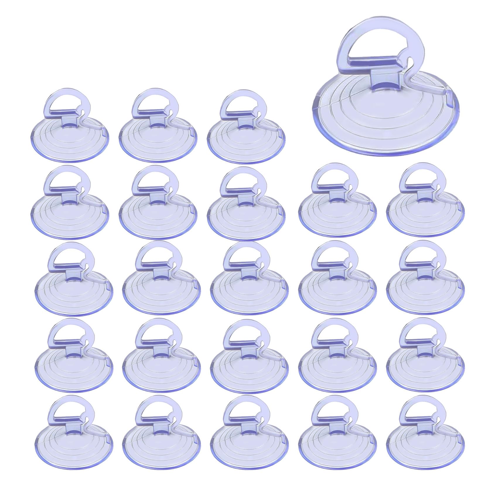 24PCS Car Glass Windshield Sunshade Suction Cups, Window Suction Cups with Hooks, Mini Pull Ring Automotive Window Sucker Hook, Multi-Purpose Car Windshield Sucker Pad for Bathroom Wall Door