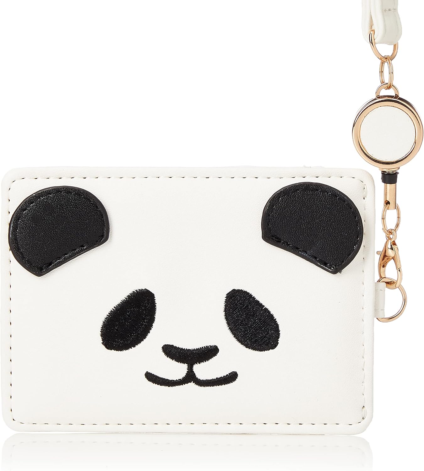 アルディ Aldi A39 Gamaguchi Tri-Fold Wallet, Panda Size, White