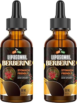 Liposomal Berberine Supplement, 3000 mg Berberine Complex Drops, 120 mL | Berberine HCl with Ceylon Cinnamon, Bitter Melon, Turmeric & Chromium, Stomach-Friendly, Sugar-Free, Alcohol-Free & Vegan