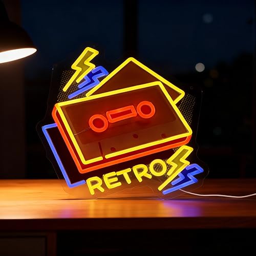 Miniatura 6 de Letrero de neón retro para decoración de pared, luz LED alimentada por USB para dormitorio, sala de estar y telón de fondo interior, regalo único