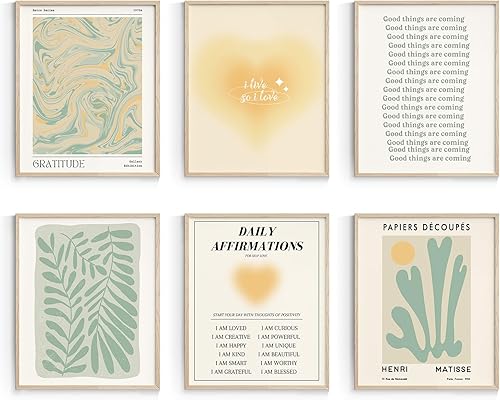 Habseligkeit - Impresiones artísticas de pared verde salvia, carteles abstractos de arte de pared de Matisse, impresiones artísticas de pared