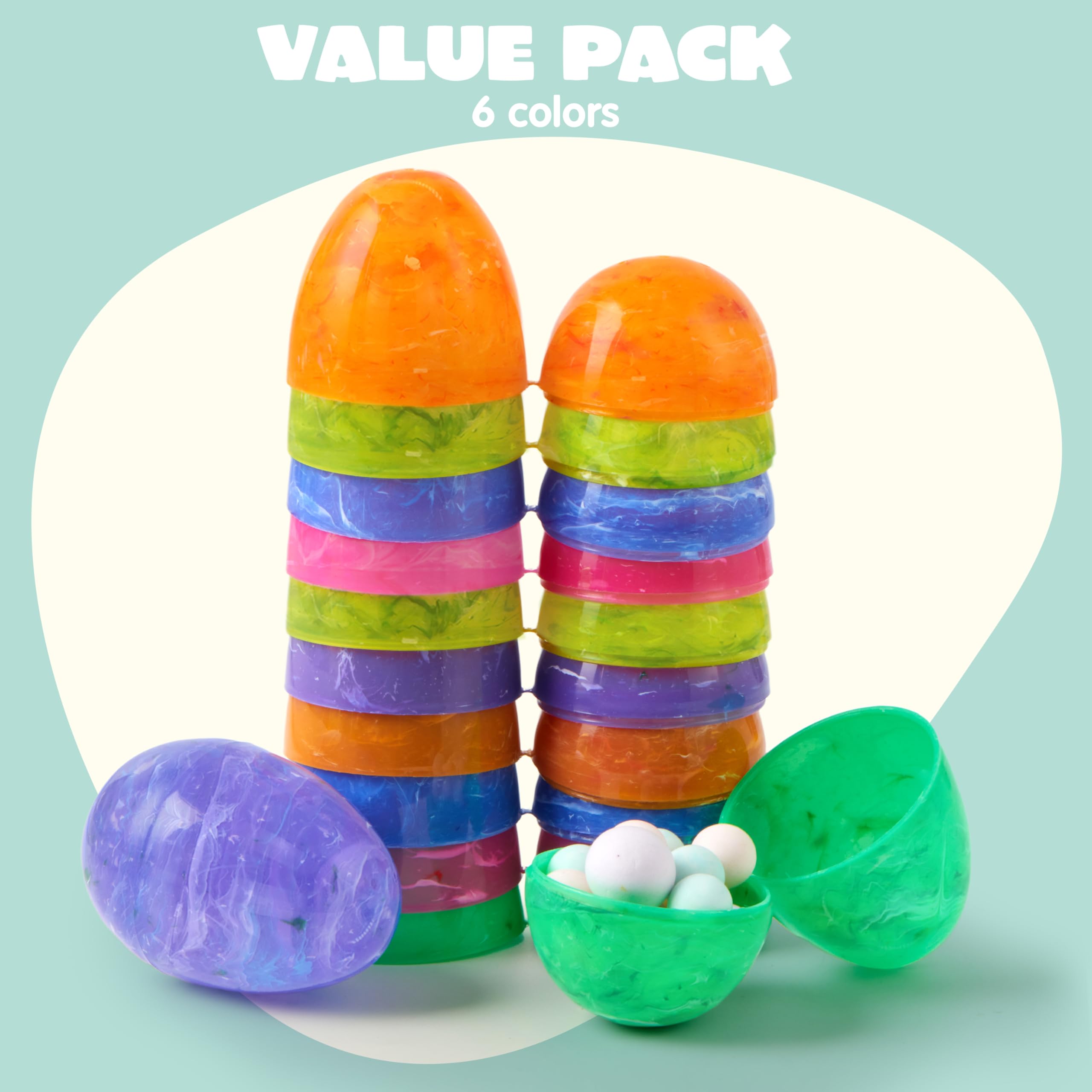 JOYIN 30 PCs Gemalt Jumbo Große Schillernde Ostereier für Kinder Korb Stuffers Füller, Ostern Jagd Spiel, Spielzeug Füllen Leckereien und Ostern Thema Party Favor