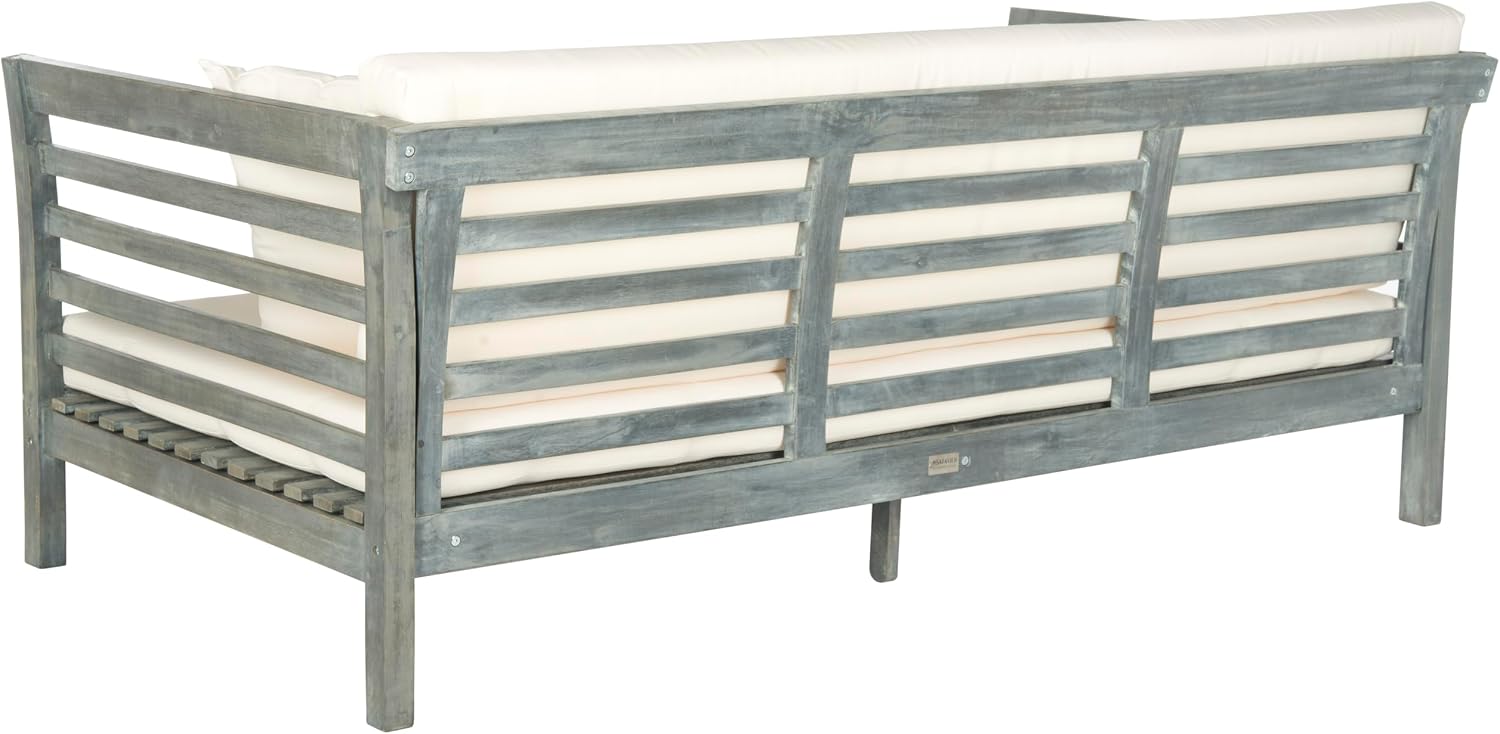 Safavieh Outdoor Collection Malibu Brown/ Taupe Acacia Wood Cushioned Daybed