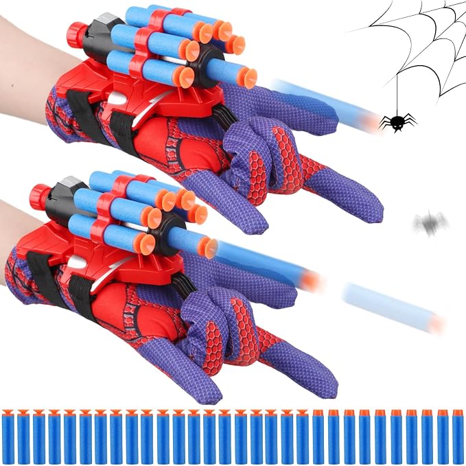 JONEG Web Shooters Toy for Kids, Toy for 3 + Year Old Boys, Birthday Gifts | Web Slinger with Spider Glove Launcher, Toy for 3 4 5 6 7 8 Year Old Boy, Toys for Boys 4-6 6-8