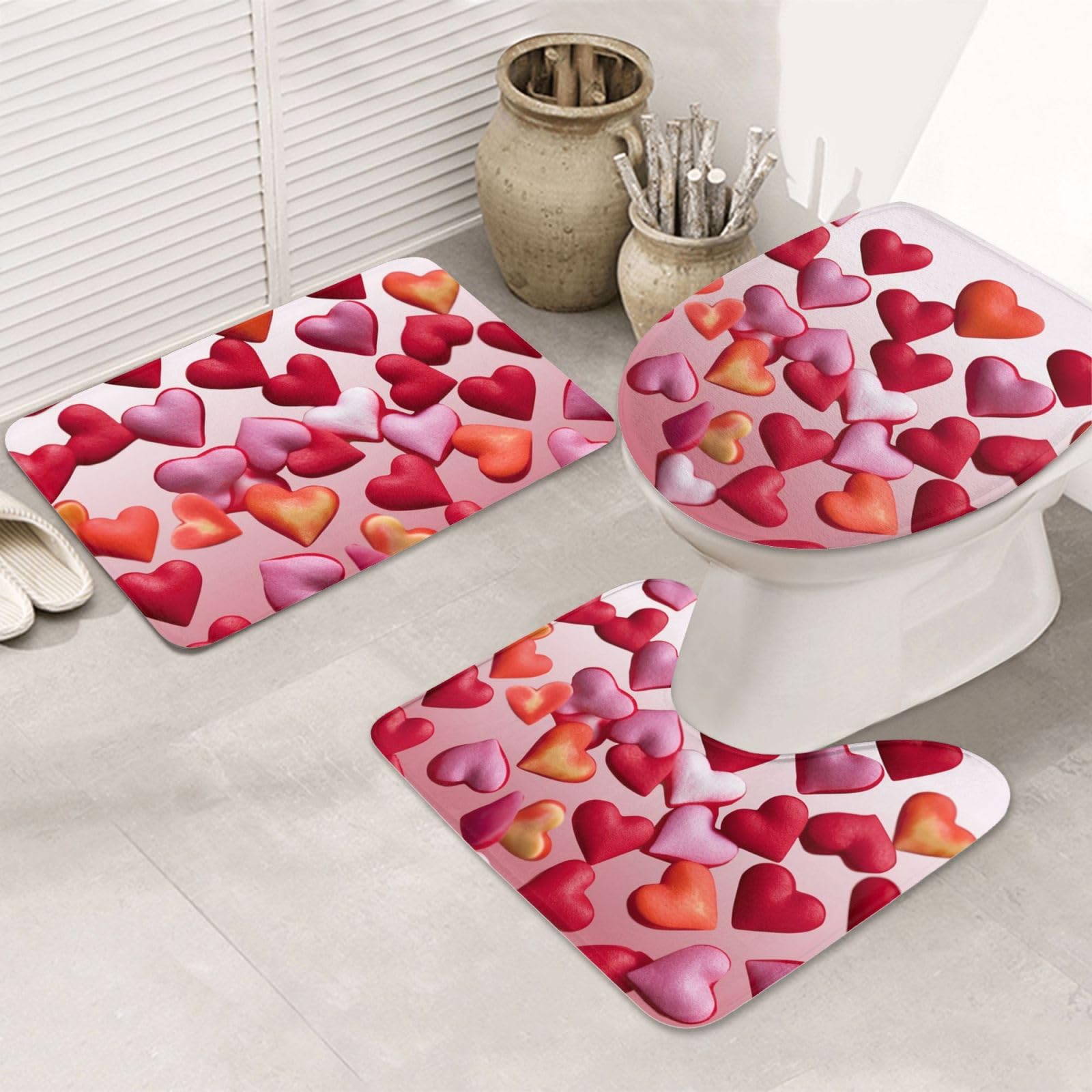 Tapis de salle de bain en cœur pour une ambiance cocooning et pieds au sec