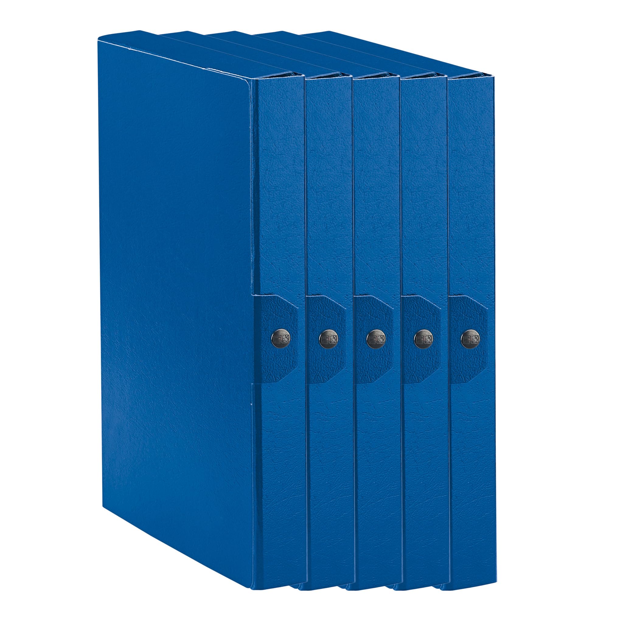 Esselte C24 EUROBOX 390324050 Project Folder for Filing, Button Closure, 25 x 35 cm, Spine 4 cm, Blue, Pack of 5