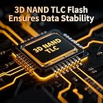EDILOCA ES106 128GB SSD SATA III 2.5" 3D TLC NAND Disque dur interne Flash, jusqu'à 500MB/s Lire, mettre à jour PC ou Mémoire et stockage d'ordinateurs portables (Noir)