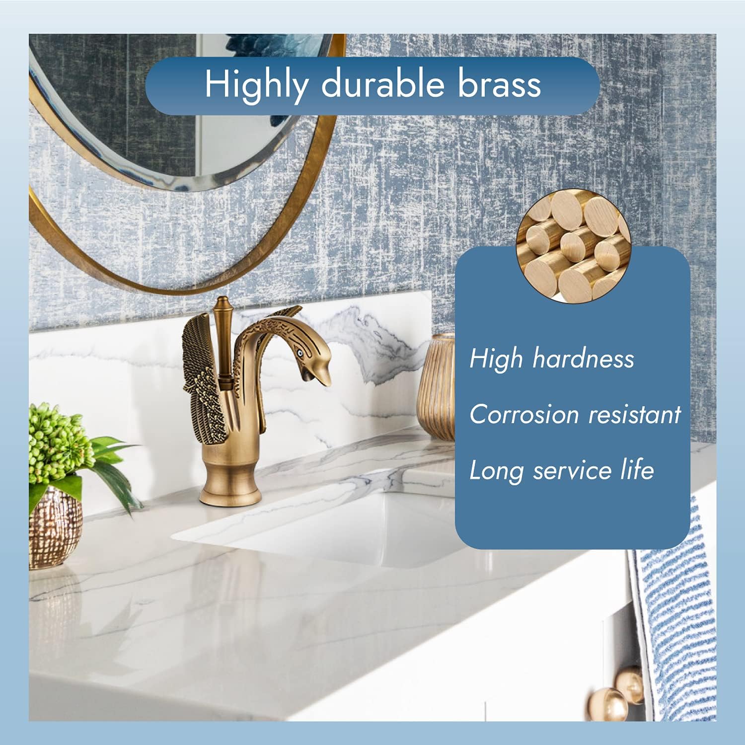 Oil Rubbed Bronze Swan Shaped Single Handle Bathroom Faucet