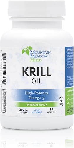 Mountain Meadow Herbs Aceite de krill omega-3 – Cápsulas blandas de aceite de krill antártico puro, alto en EPA y DHA para la salud del corazón, el
