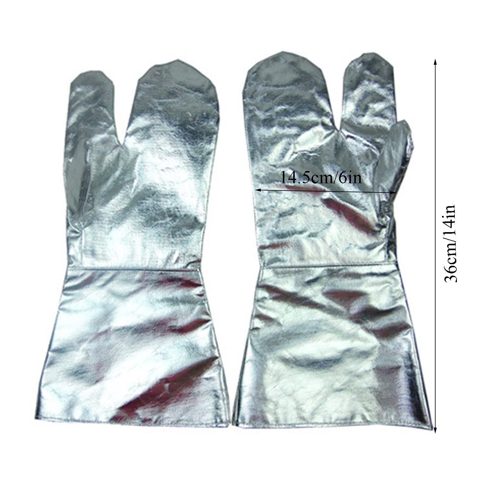 PIWINE Gartenhandschuhe, schnittfeste Handschuhe, feuerfeste Handschuhe, DREI-Finger-Aluminiumfolie-isolierte Handschuhe, hochtemperaturbeständige Handschuhe, Grillhandschuhe, Schweißhandschuhe