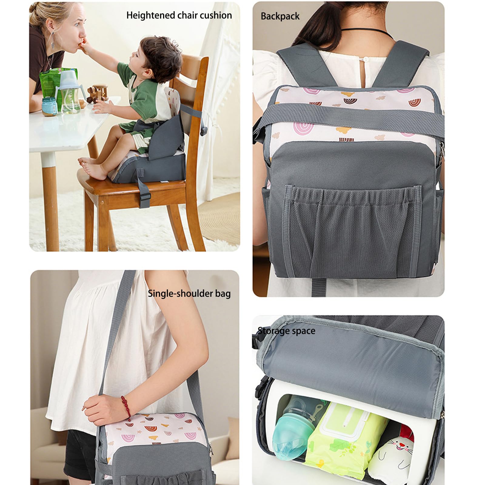 Mehrzweck Kindersitz für Kleinkinder, für Esszimmer, Hochstühle Auto, tragbares Baby Reisekissen, Rucksack Design, tragbares Kleinkind Sitzkissen